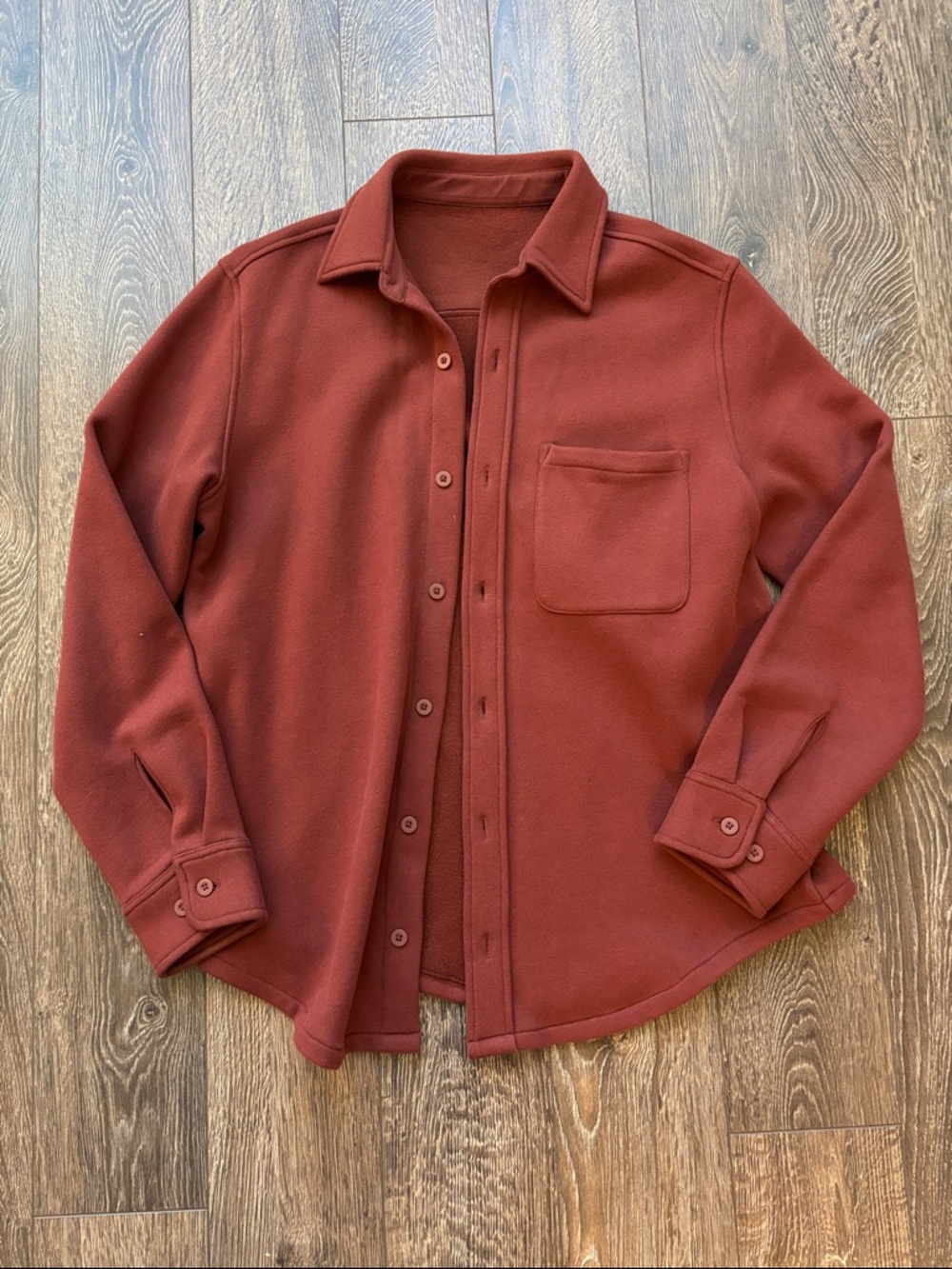Rust-Colored over sized Fleece Shacket